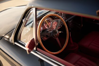 aston martin db2 black with red interior